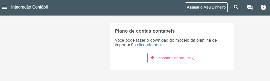 Importar e configurar plano de contas