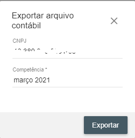 Exportação da movimentação financeira para o sistema de contabilidade
